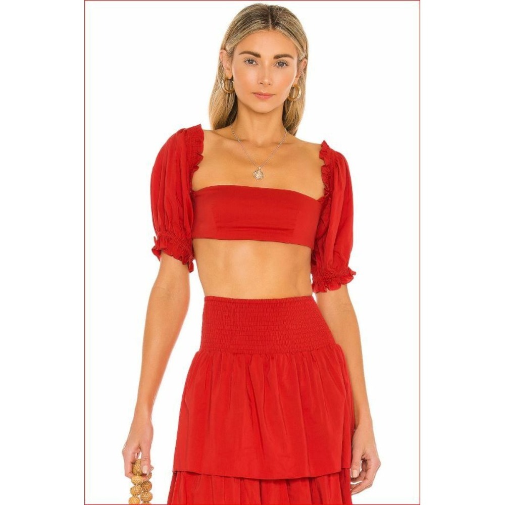 Weworewhat women Coco top WWCT06-1 obe ruby red sz M $120